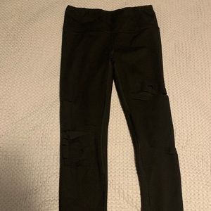Black ripped leggings